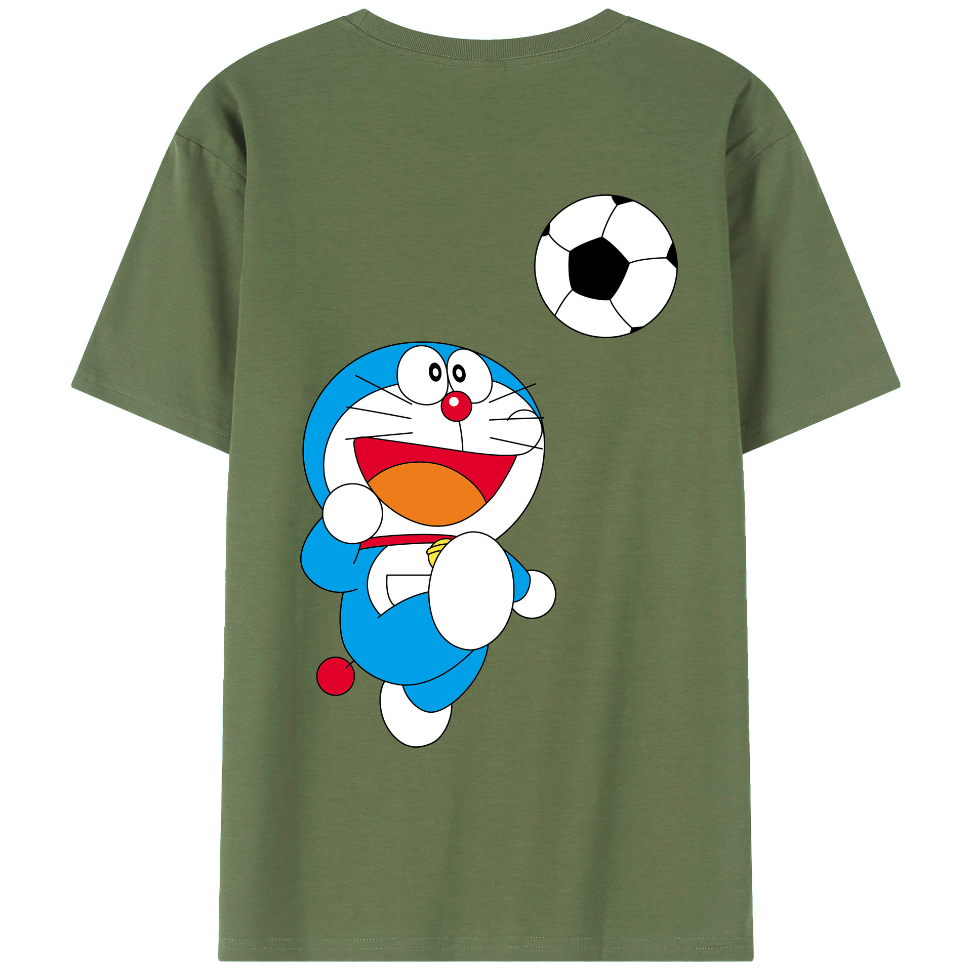 （画像用） ドラえもん Doraemon 綿100％ メンズ半袖Tシャツ（バックプリント） 通気性
